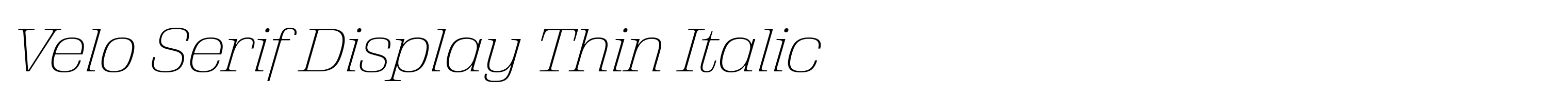Velo Serif Display Thin Italic